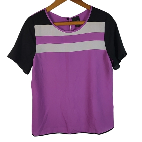 Worthington Tops - Worthington Purple Short Sleeve Blouse M